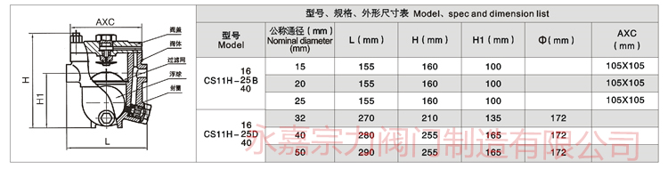 内螺纹自由浮球式蒸汽疏水阀